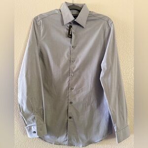 Express Gray Dress Shirt with Subtle Sheen